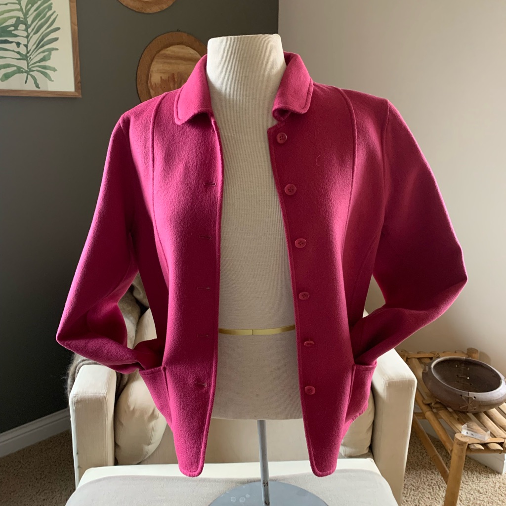 Pendleton Wool Pink Blazer, Size Small, Button-Down, Patch Pockets